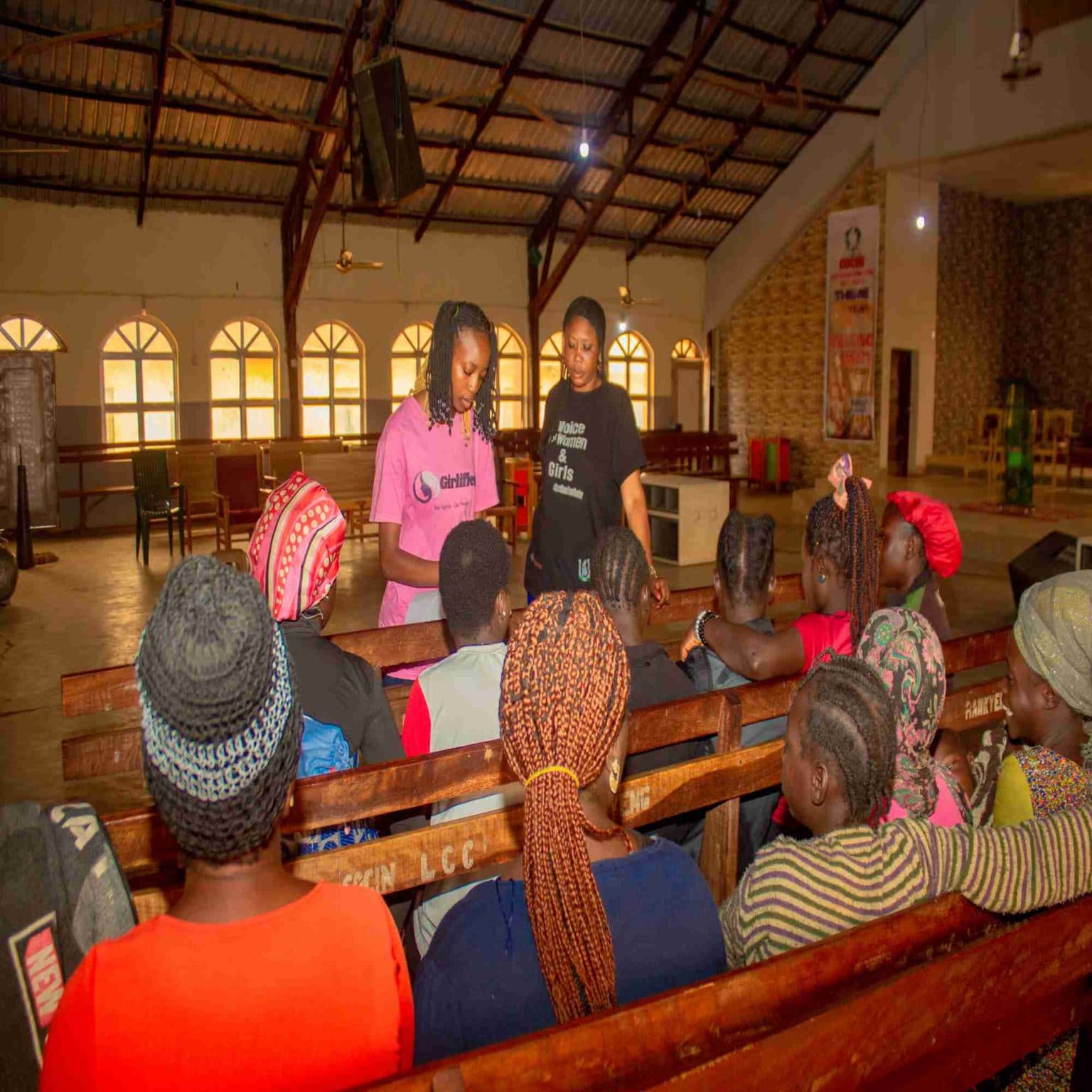 Women and girls gathered for focus group discussion